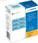 HERMA Nummernetiketten dreifach selbstklebend blau/schwarz VE=3x1000 S