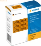 HERMA Nummernetiketten dreifach selbstklebend braun/schwarz VE=3x1000
