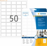 Herma Folien-Etiketten wei&szlig; matt 37x25mm A4 stark haftend wetterfest V