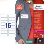 Avery Zweckform Namens-Etiketten Acetatseide wei&szlig; 88,9x31mm VE=320 Eti