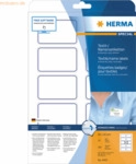 Herma Namens-/Textiletiketten Acetatseide wei&szlig; 80x50mm A4 blauer Rand