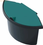 Helit Abfalleinsatz f&uuml;r Papierkorb Linear 2l schwarz mit Deckel gr&uuml;n