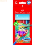 Faber Castell Kinder-Aquarellfarbstifte 12 Aquarellfarben + Pinsel im