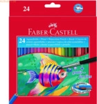 Faber Castell Kinder-Aquarellfarbstifte 24 Aquarellfarben + Pinsel im