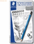 Staedtler Bleistift Mars Lumograph im Metalletui 12 Stifte verschieden