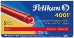 Pelikan Tintenpatrone 4001 GTP brilliant-rot VE=5 St&uuml;ck