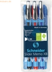 Schneider Kugelschreiber Slider Memo XB Etui mit rot blau schwarz