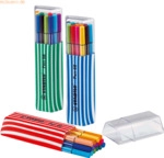 10 x Stabilo Fasermaler Pen 68 Single Pack Kunststoff-Box mit 15 Stift