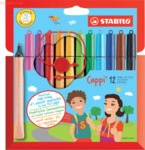 6 x Stabilo Filzstift Cappi mit Kappenring Kartonetui VE=12 St&uuml;ck