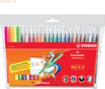 6 x Stabilo Fasermaler mit Dreikant-Griffzone Trio A-Z 0,7 mm Etui mit