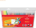6 x Stabilo Fasermaler mit Dreikant-Griffzone Trio A-Z 0,7 mm Etui mit