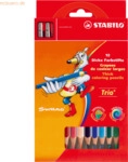 Stabilo Dreikant-Buntstift Trio dick Kartonetui mit 12 Stiften und 1 S