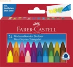 Faber Castell Wachsmalstift Dreikant sortiert Etui VE=24 St&uuml;ck
