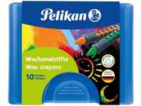 Pelikan Wachsmalstifte 655/10 mit Schiebehülse wasservermalbar 10 Farb