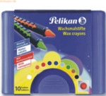 Pelikan Wachsmalstifte 655/10 mit Schiebeh&uuml;lse wasservermalbar 10 Farb