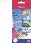4 x Herlitz Buntstifte Lindenholz dreieckig VE=24 farbig lackiert