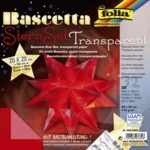 Folia Bascetta Stern - rot transparent &Oslash; 30 cm.