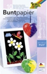 Folia Buntpapier Mappe - gummiert 10 Farben sortiert 21 x 30 cm.