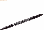 10 x Stabilo Fasermaler und Fineliner in einem Trio 2 in 1 schwarz