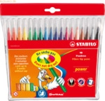6 x Stabilo Fasermaler power Kunststoffetui mit 18 Stiften