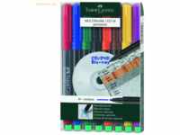 Faber Castell CD-Marker Multimark wasserfest ca. 1 mm 8 Farben Etui