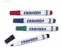 Franken Tafelschreiber nachfüllbar 2-6mm 2xschwarz je 1x rot und blau
