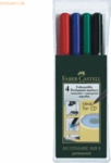 Faber Castell Folienschreiber permanent S VE=4 St&uuml;ck 4 Farben