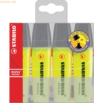 5 x Stabilo Textmarker Boss Original gelb Etui mit 4 Stiften