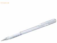 12 x Pentel Geltintenroller Hybrid Gel Grip Pastell 0,4mm weiß