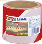 Tesa Absperr-/Flatterband 80mm x 100m rot/wei&szlig;