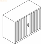 Bisley Rollladenschrank Euro Stahl 2 Fachb&ouml;den H&ouml;he 1029mm silber/silb