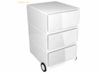 easyBox Rollcontainer HxBxT 64,2x39x43,6cm 3 Schübe weiß