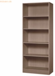 mcbuero.de Regal 5 Ordnerh&ouml;hen BxTxH 800x400x2004mm Nussbaum