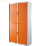 easyOffice Rollladenschrank easyoffice BxTxH 86x37,5x204cm wei&szlig;/orange