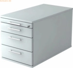 mcbuero.de Rollcontainer 80cm 3 Schub Schloss Relinggriff Grau