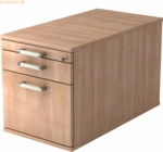 mcbuero.de Rollcontainer 80cm 1 Schub 1 H&auml;ngeregistratur Schloss Chrom