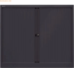Bisley Rollladenschrank Euro Stahl 2 Fachb&ouml;den H 1029mm schwarz/schwar