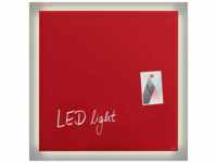 Sigel Glasmagnetboard artverum LED light rot 480x480x15mm