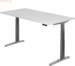 mcbuero.de Sitz-Steh-Schreibtisch elektrisch 200x100cm Wei&szlig;/Graphit-al