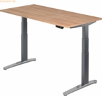 mcbuero.de Sitz-Steh-Schreibtisch elektrisch 160x80cm Nussbaum/Graphit