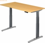 mcbuero.de Sitz-Steh-Schreibtisch elektrisch 160x80cm Buche/Graphit-al