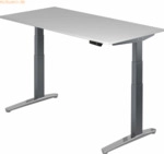 mcbuero.de Sitz-Steh-Schreibtisch elektrisch 160x80cm Grau/Graphit-alu