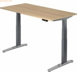 mcbuero.de Sitz-Steh-Schreibtisch elektrisch 160x80cm Eiche/Graphit-al