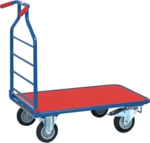Fetra Rollwagen Optiliner bis 400kg 90x60cm blau/rot