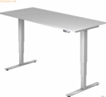 mcbuero.de Schreibtisch 180x80x62-127cm grau/silber elektrisch h&ouml;henve