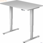 mcbuero.de Schreibtisch 120x80x62-127cm grau/silber elektrisch h&ouml;henve