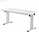 mcbuero.de Klapptisch 160x80 cm Wei&szlig;/Chromgestell
