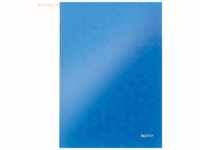 6 x Leitz Notizbuch Wow A4 80 Blatt 90g/qm liniert blau metallic