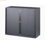 Bisley Rollladenschrank Euro Stahl 2 Fachb&ouml;den H&ouml;he 1029mm schwarz/sch