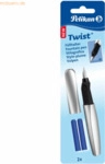 8 x Pelikan F&uuml;llhalter P457M/B M silber inkl. 2 Patronen